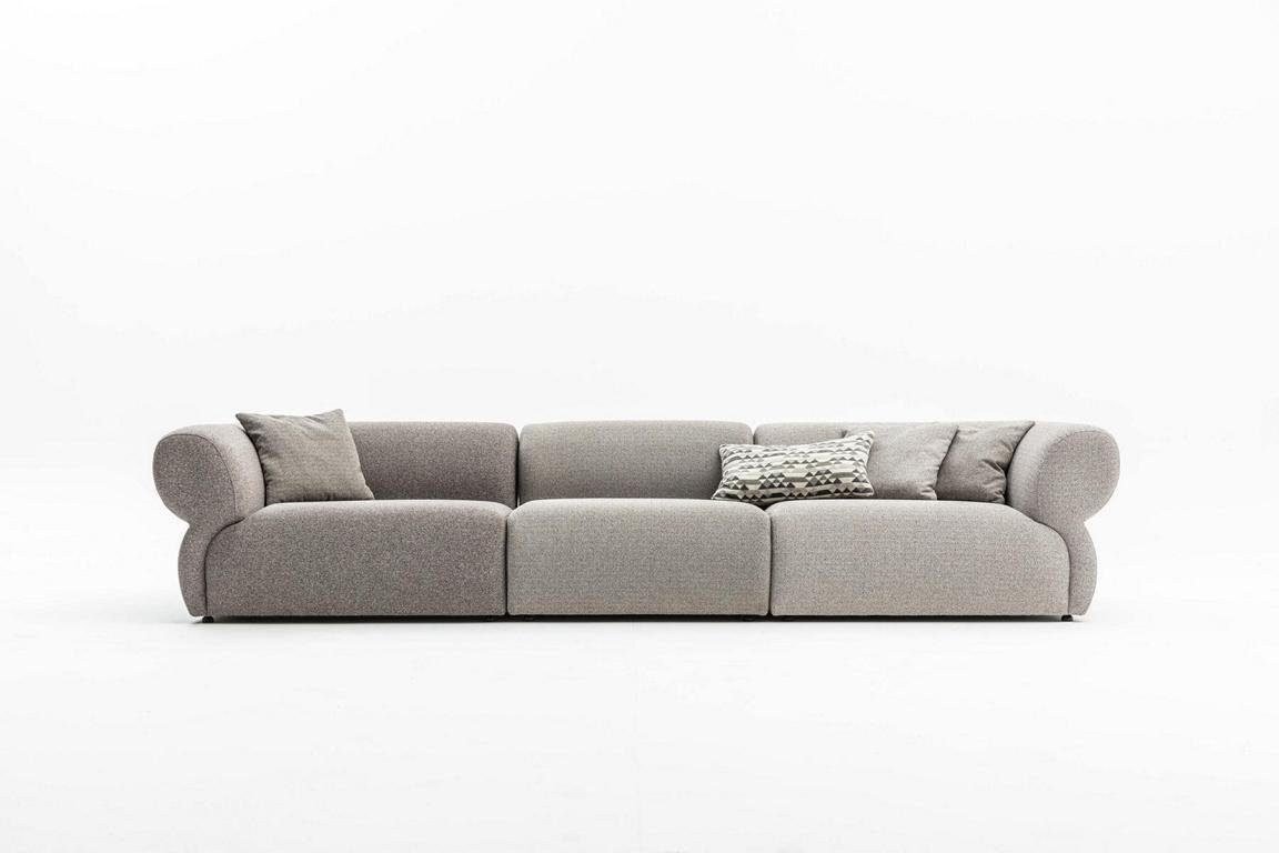 3 Teile, Modernes Europe JVmoebel Big-Sofa in Graues Fünfsitzer Sofa Möbel, Polstercouch Made Stil