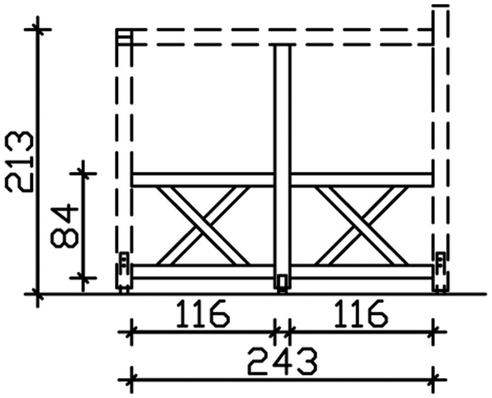 Thumbnail - Skanholz Carport-Seitenwand Andreaskreuz, BxH:243x210 cm, freistehehend