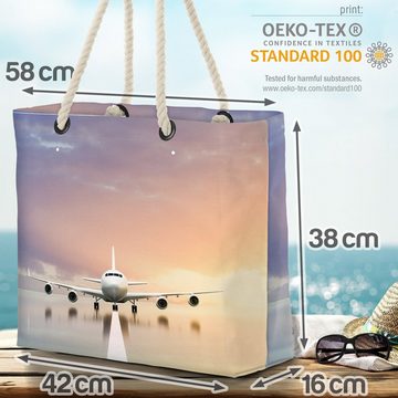 VOID Strandtasche (1-tlg), Fly away Beach Bag Flugzeug Urlaub Reise Flughafen Jumbo Airline Wolken