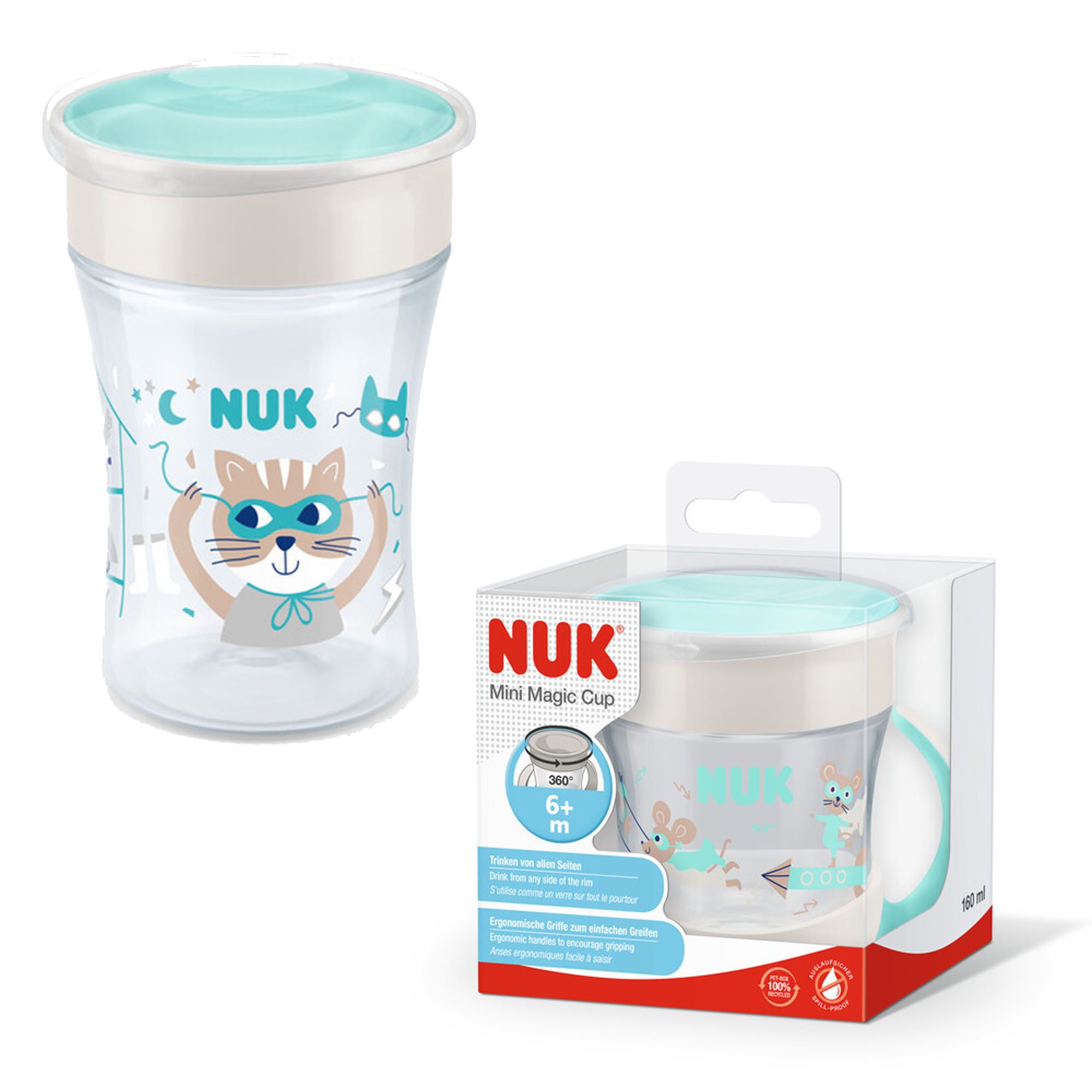 Babyflasche NUK Trinkflasche mini Magic cup 160ml+Magic cup 230ml auslaufsicher