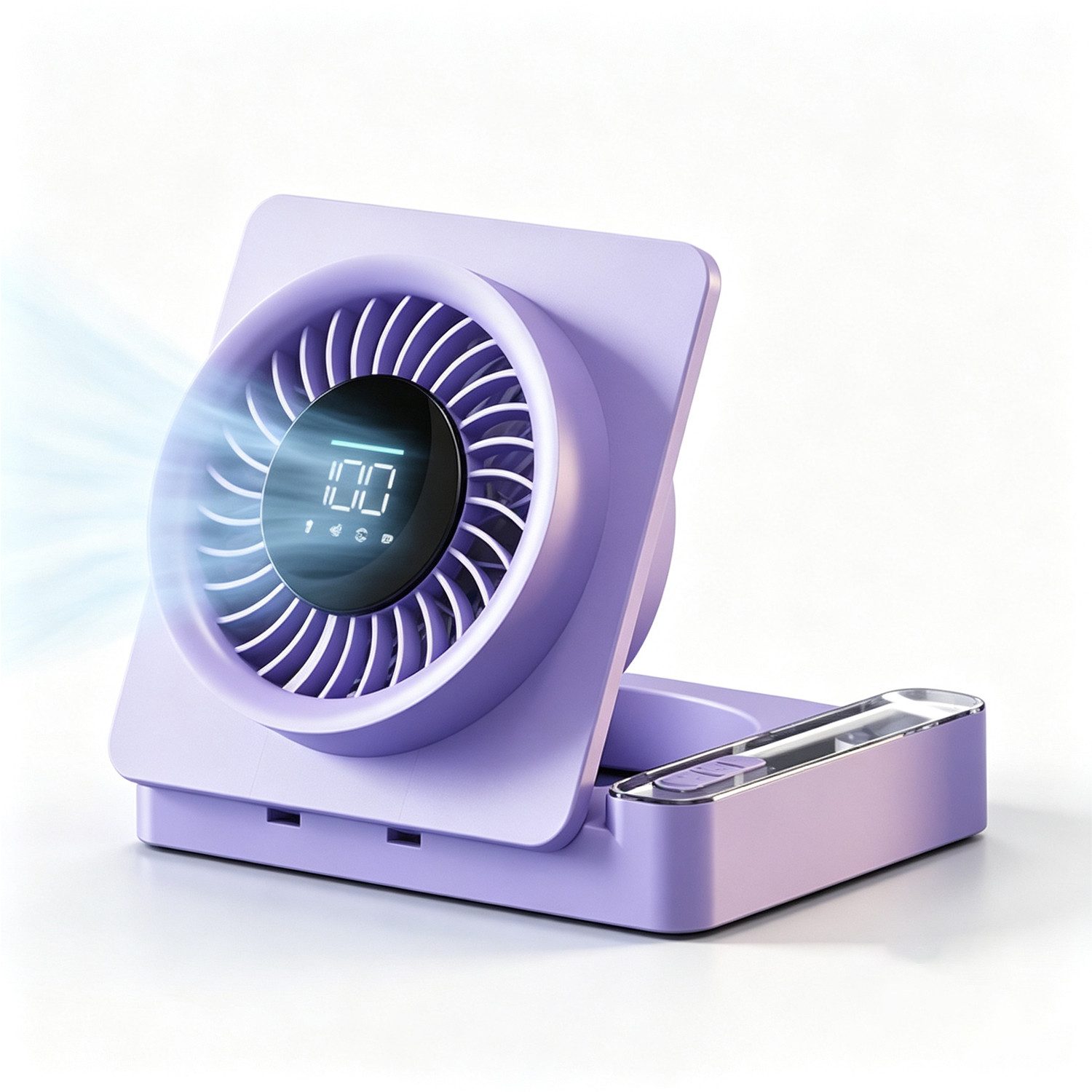 MOPUEA Mini USB-Ventilator Tischventilator 5 Stufen,USB Akku Lüfter klappbar als Wandventilator