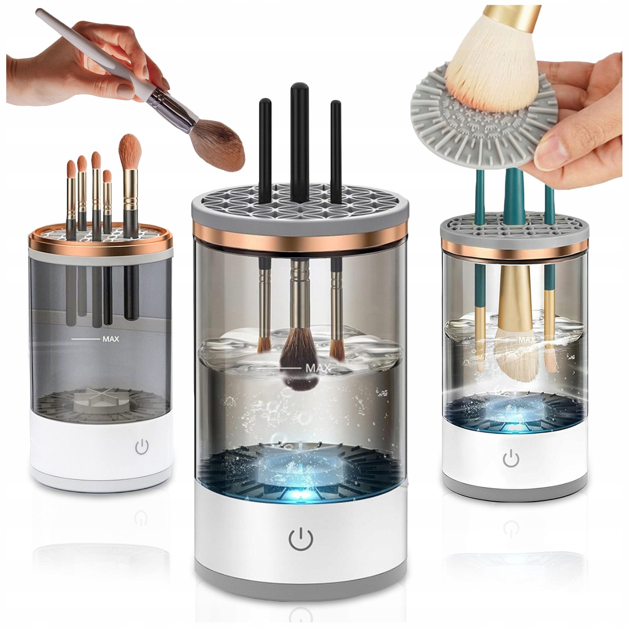 Realb2b Beauty-Multigerät Make-up Pinselreiniger elektrisch Pinsel Waschgerät USB, Make up Pinselreiniger Set USB Gerät mit Reinigung und Trocknung, Elektrischer Make up Pinselreiniger USB Reinigung Trocknung kompakt