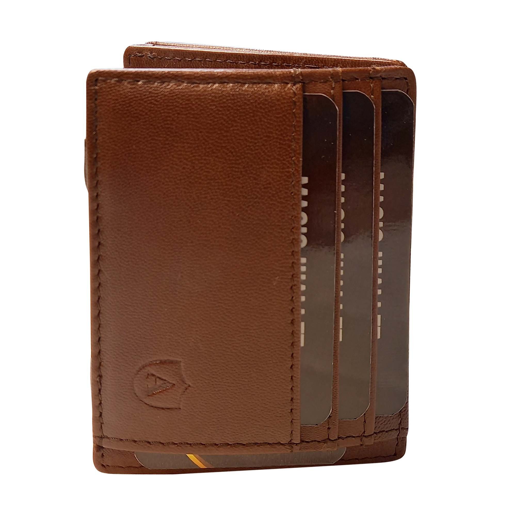Alcube Geldbörse Magic Wallet (Elegantem Design I RFID Geldbeutel für Herren & Damen aus 100% echtem Leder mit Platz für 8 Karten und Münzfach), Mini Geldbörse als Geschenk für Männer