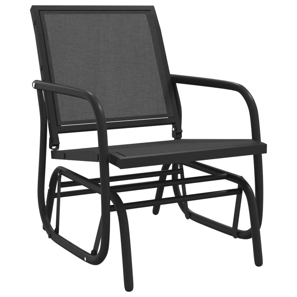 vidaXL Hollywoodschaukel Garten-Schaukelstuhl Schwarz 61x76x87 cm Textilene & Stahl, 1 tlg.