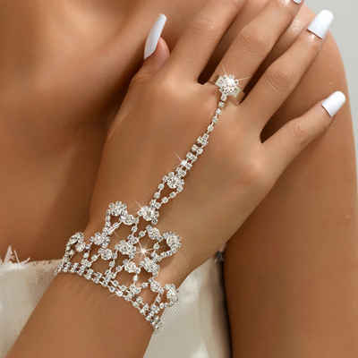 ANLÜDE Gliederarmband Damen armbänder mit Ringen, Fingerarmbänder (1-tlg)