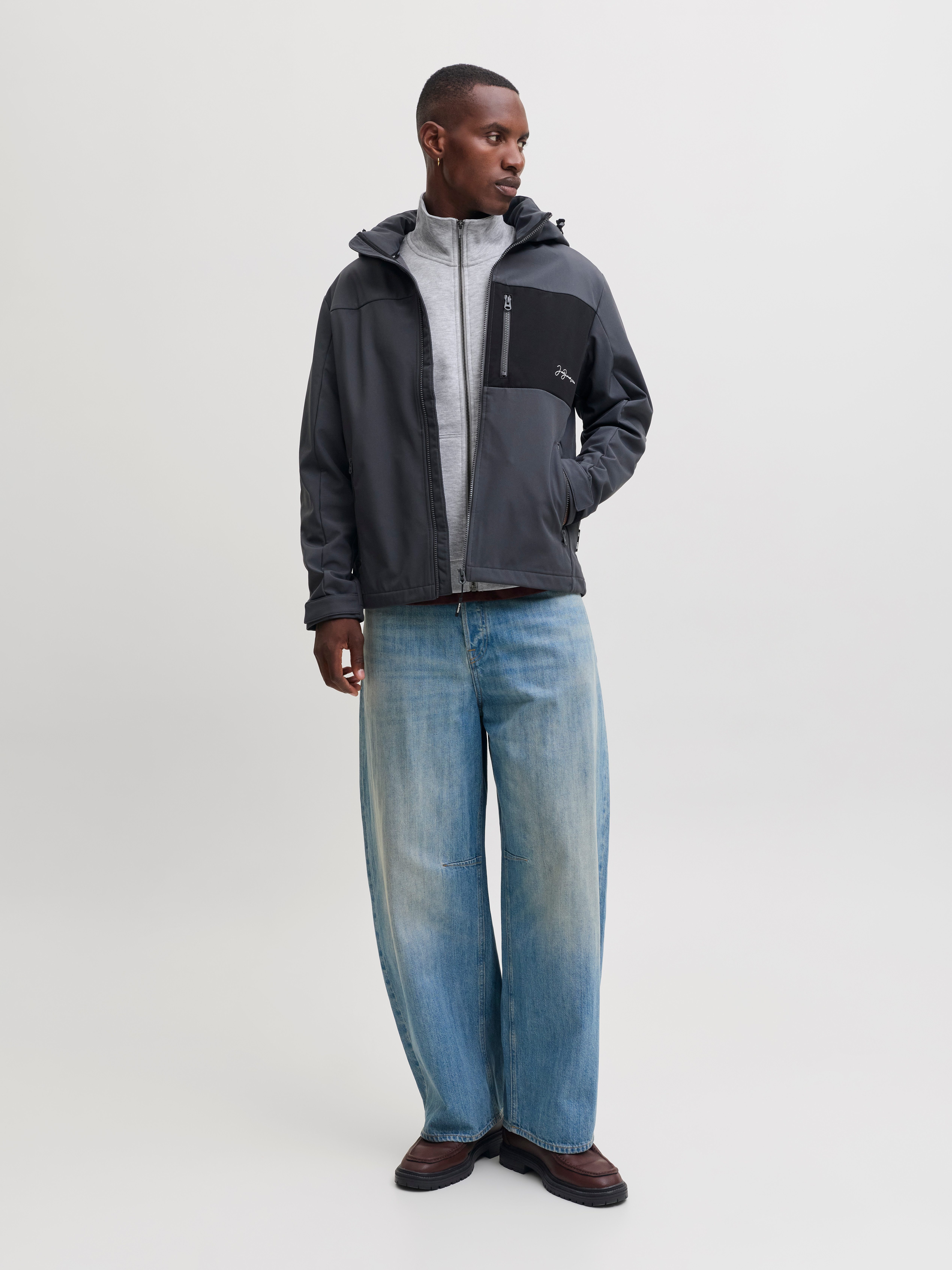 Jack & Jones Sweatjacke JJEBRADLEY SWEAT ZIP HN NOOS Materialmix, regular fit – Bild 5 von 5