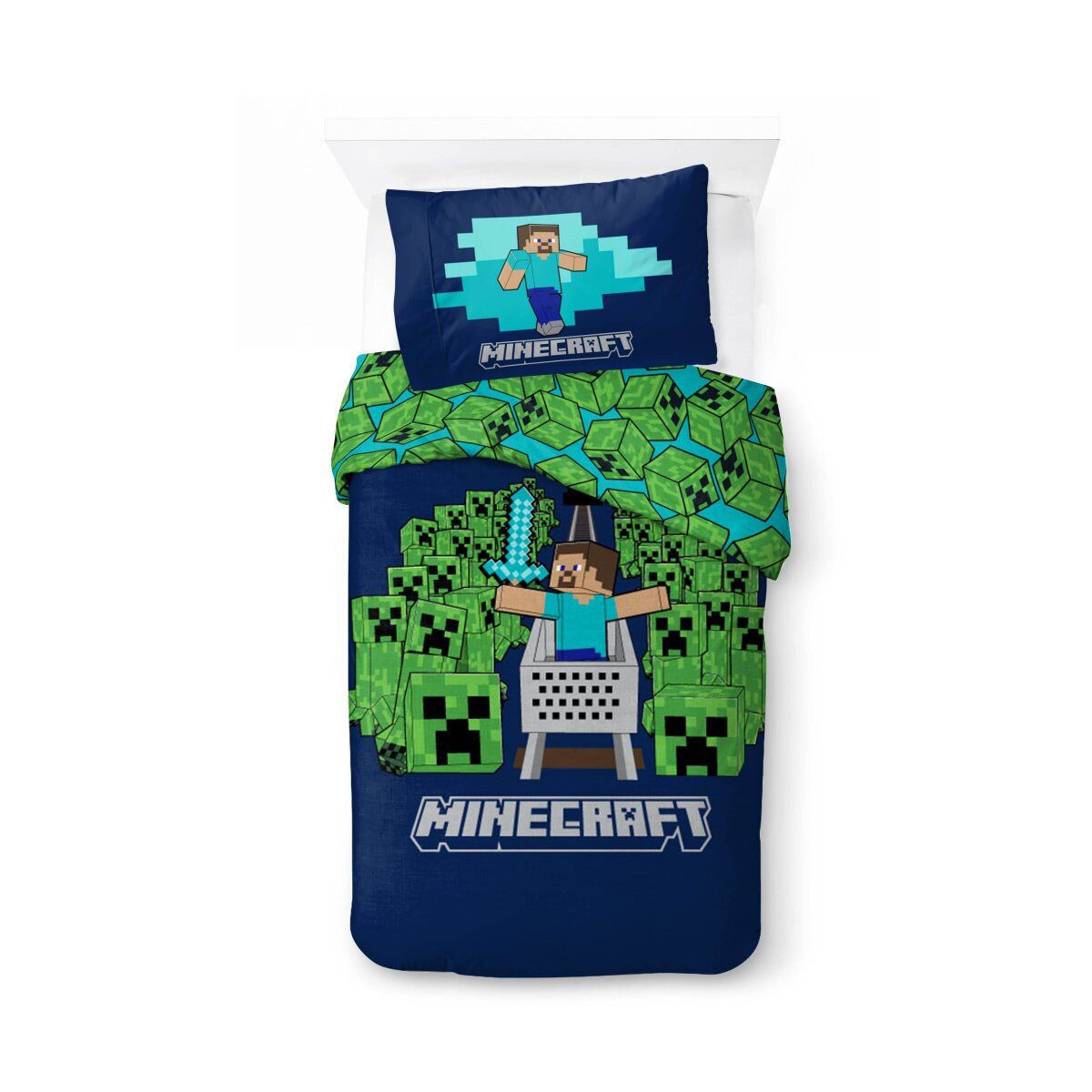 Minecraft Kinderbettwäsche Minecraft Game Over Creepers Bettwäsche 140x200cm