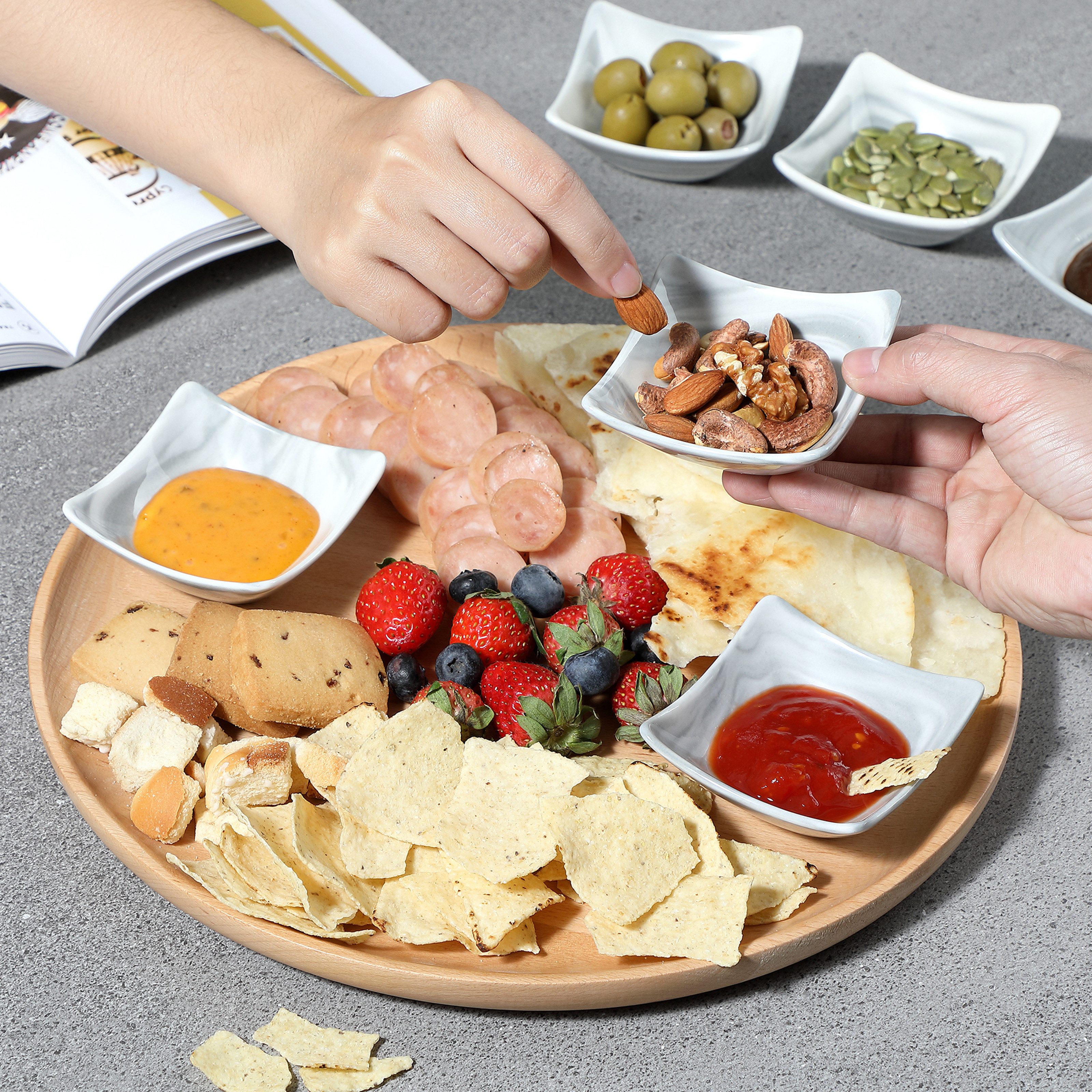 MALACASA Dipschale 12-tlg SUPER MINI Porzellan Set, Dipschälchen, Snackschale, Porzellan, (Set, 12-tlg) – Bild 5 von 5