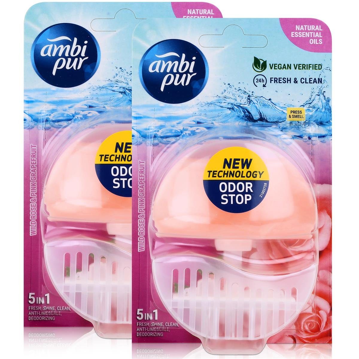 WC-Duftspüler Ambi Pur WC-Frische Wild Rose & Pink Grapefruit 55ml - Lufterfrischer