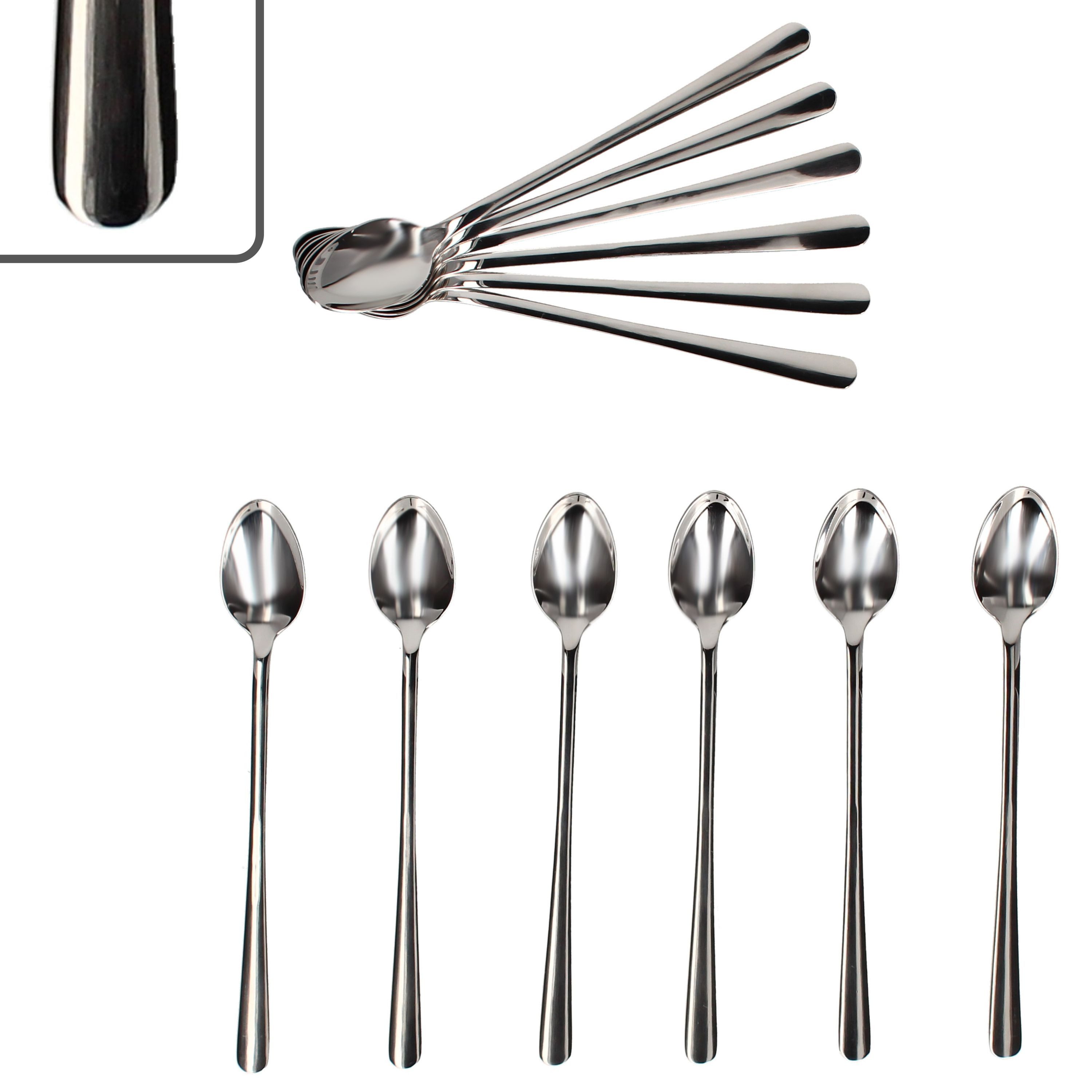 Justinus Besteck-Set 12er Set Style Art lange Latte Macchiato Löffel Longdrink Edelstahl, Edelstahl