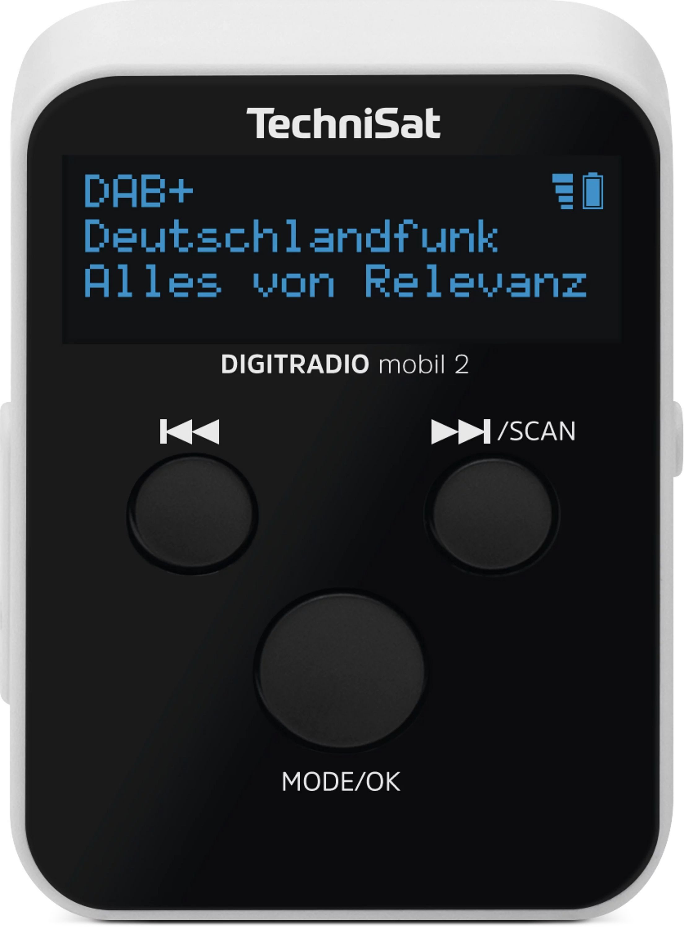 TechniSat DIGITRADIO mobil 2 Digitalradio (DAB) (Digitalradio (DAB), FM-Tuner mit RDS, 1 W, Portables DAB+/FM Mini-Radio mit integriertem Akku, Kopfhörer, OLED)