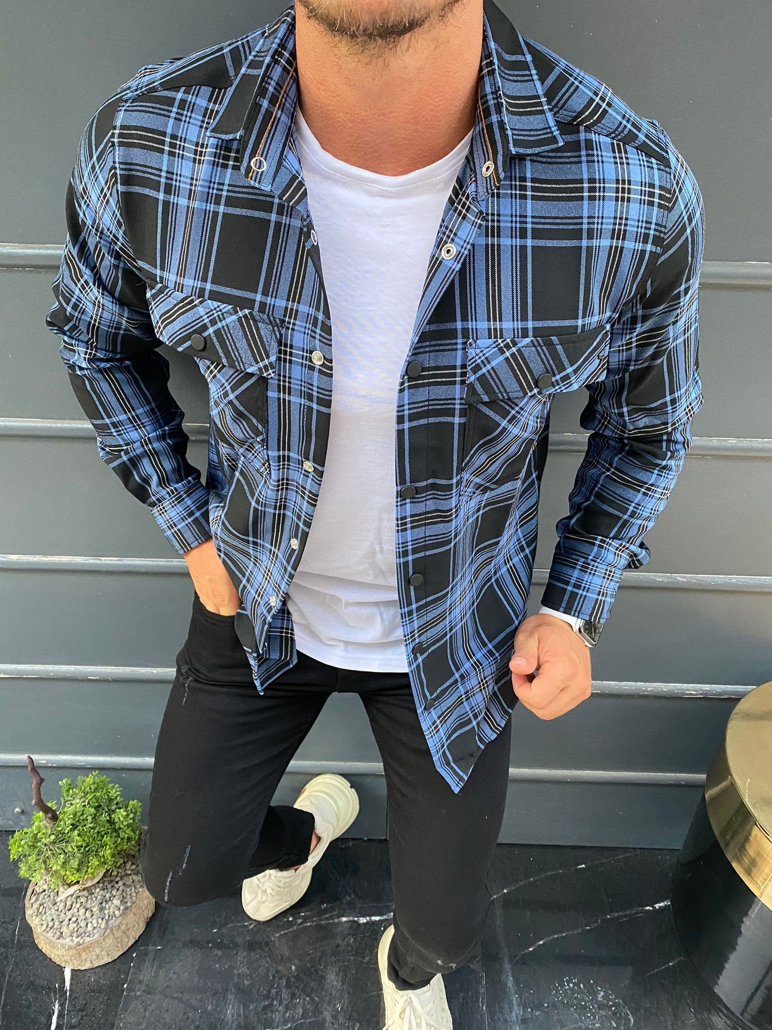 Megaman Jeans Karohemd Megaman Herren Holzfäller günstig online kaufen