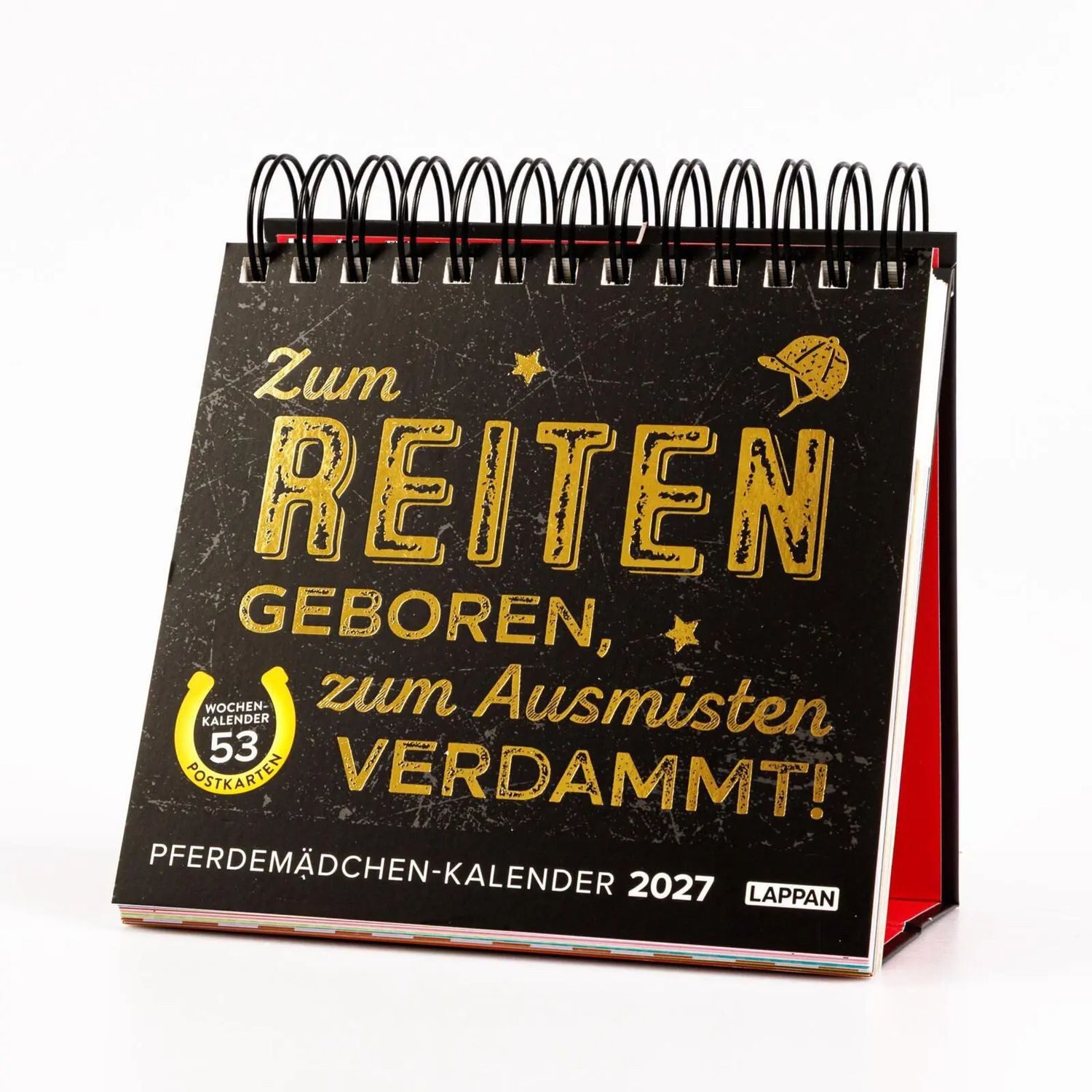 Lappan Verlag Tischkalender Pferdemädchen 2027 - Zum Reiten geboren, zum Ausmisten verdammt.