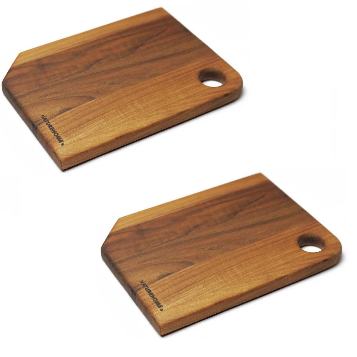 NATUREHOME Schneidebrett Edle Liebe in der Küche: 2er Set Schneidebretter aus Nussbaum