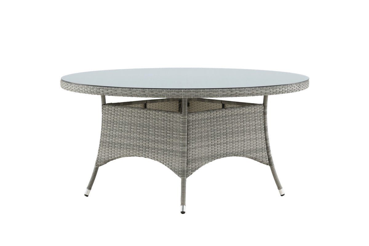 Luxusbetten24 Gartentisch Eluno, mit einem Untergestell aus strapazierfähigem Kunst-Rattan