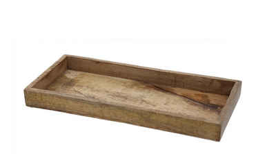 Spetebo Tablett Mango Dekoschale eckig - 34 x 12 cm, Mango Massivholz, (Packung, 1-tlg., Holz), Kerzentablett mit Rand