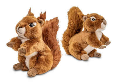 Uni-Toys Kuscheltier »Eichhörnchen - 2-teiliges Set (sitzend + liegend) - Plüsch, Plüschtier«, zu 100 % recyceltes Füllmaterial