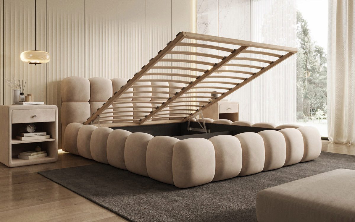 Luxusbetten24 Polsterbett Designer Polsterbett Boston Samt, mit Stauraum – Bild 3 von 4