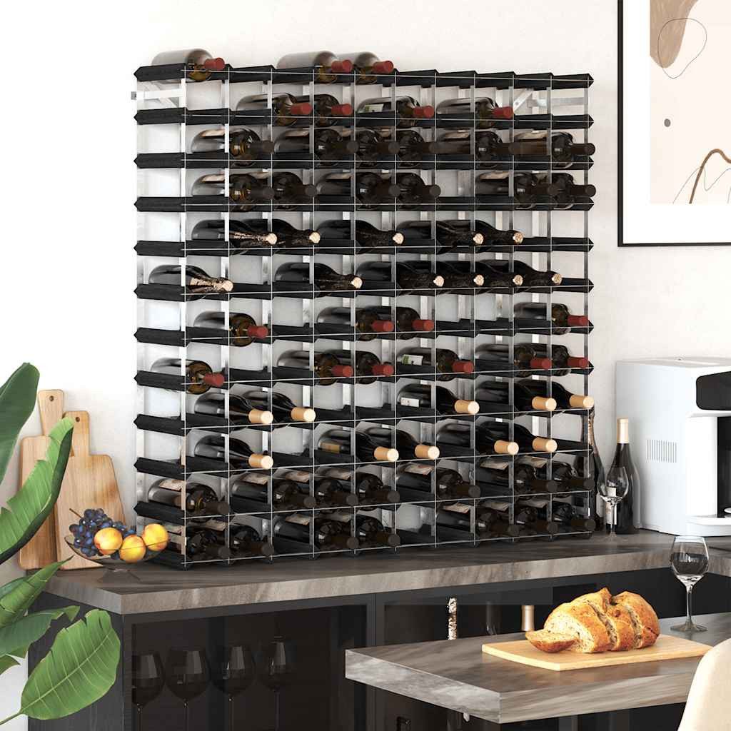 vidaXL Weinregal Weinregal für 120 Flaschen Schwarz Massivholz Kiefer, 1-tlg.