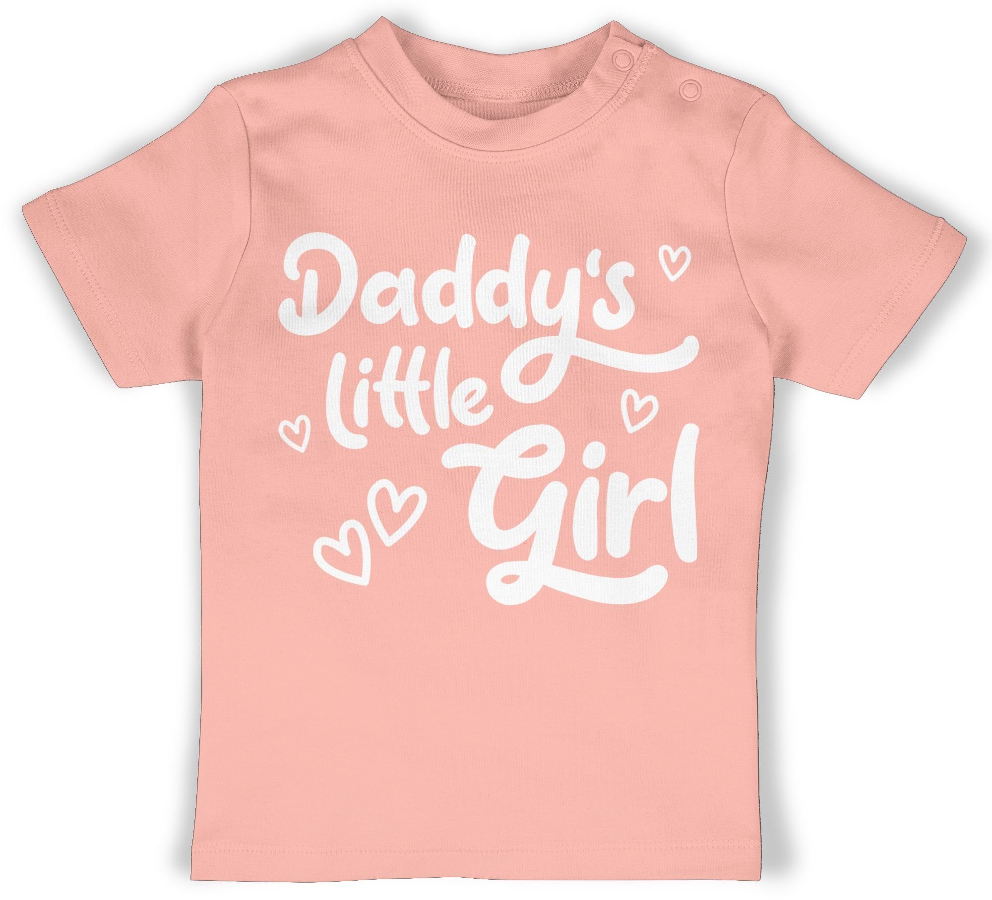 Shirtracer T-Shirt Daddy's little Girl süß weiß Geschenk Vatertag Baby 1 Babyrosa