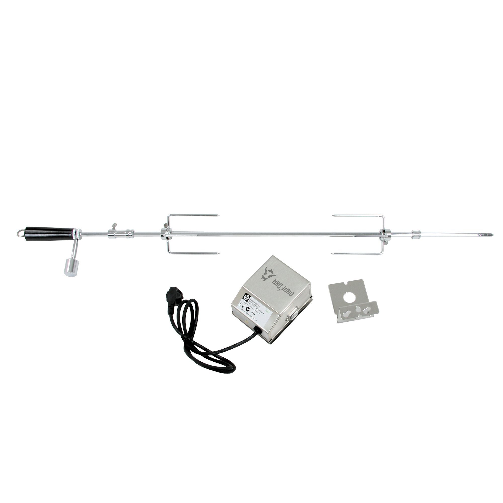 BBQ-Toro Grillspieß Grillspießset, 90 cm, inkl. Edelstahl Motor, 220V - 240V