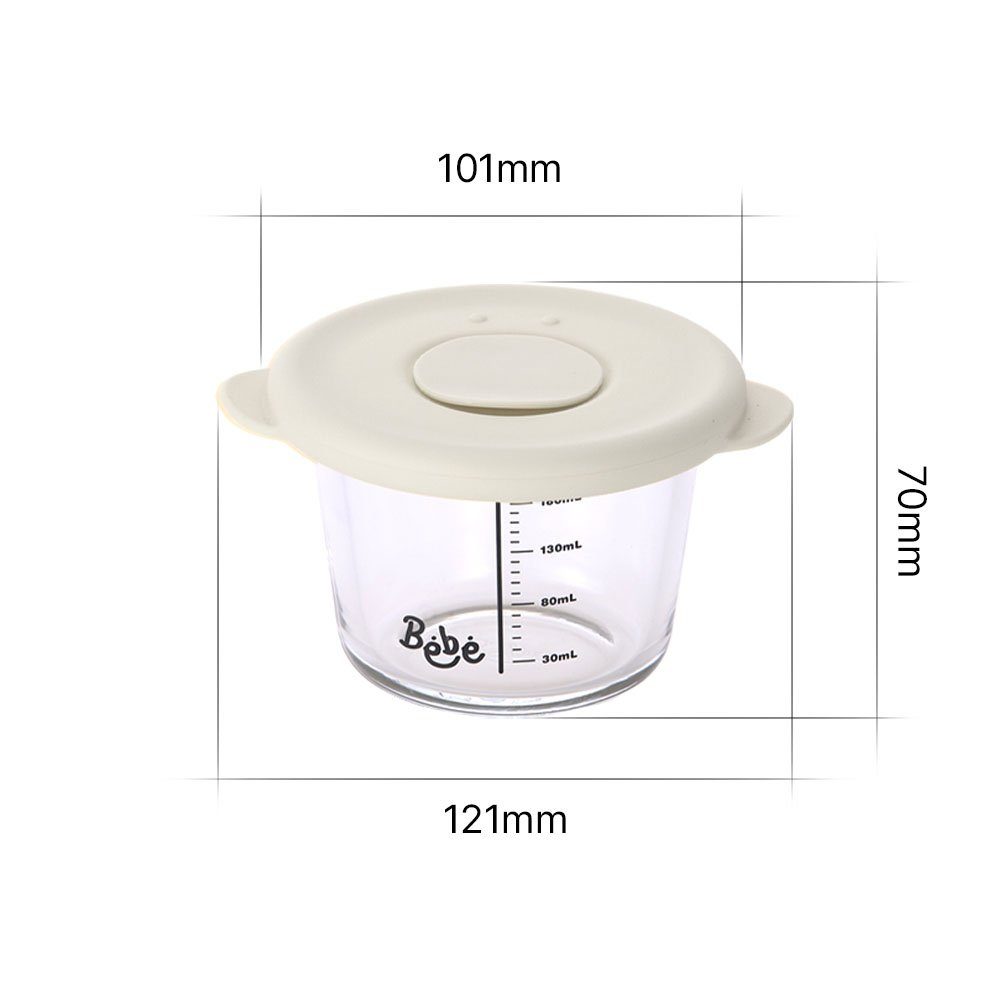 3er Weiß, NEOFLAM® 230ml - Vorratsglas Borosilikatglas, (1-tlg) BÉBÉ Babynahrungsbehälter Silikon, Set