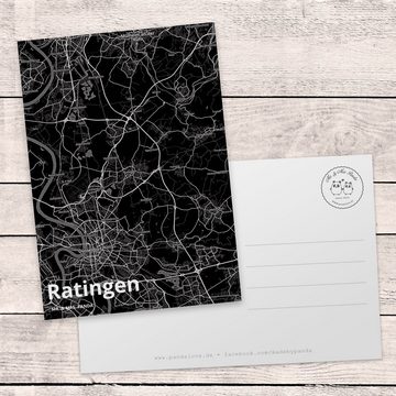 Mr. & Mrs. Panda Postkarte Ratingen - Geschenk, Geburtstagskarte, Stadt Dorf Karte Landkarte Map