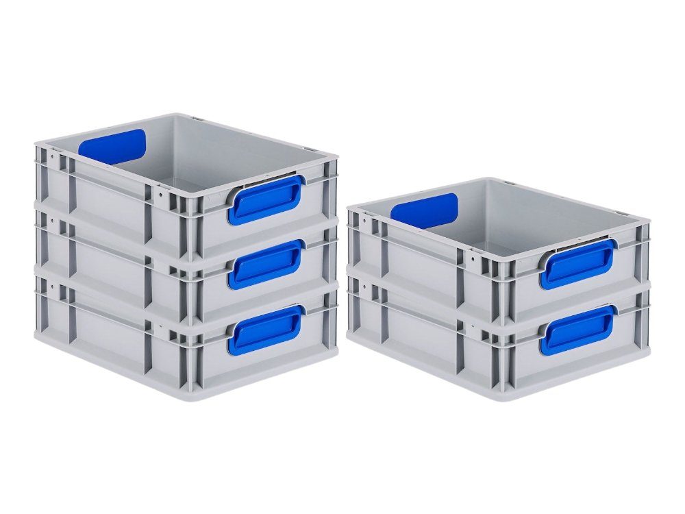 PROREGAL® Stapelbox SparSet Eurobox NextGen Color, Verschiedene Größen, Farben/geschlossen (5 St)