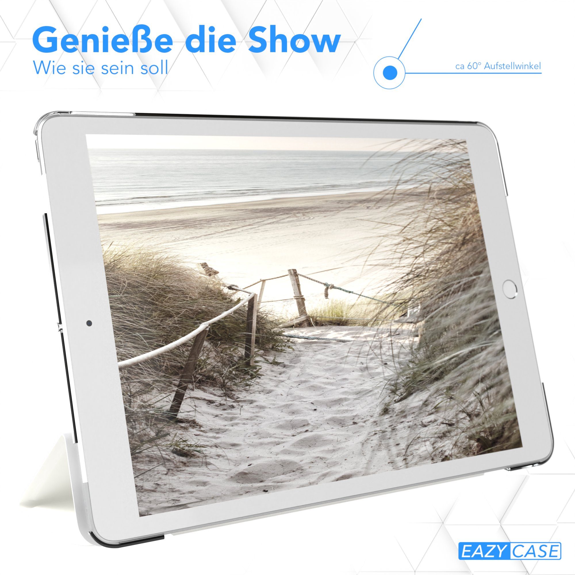 EAZY CASE Tablet-Hülle Smart Case für iPad 10,2" 7. / 8. / 9. Generation 10,2 Zoll, Schutzhülle mit Sleep Wake Up Funktion Smartcase verstellbar Etui Weiß – Bild 4 von 5