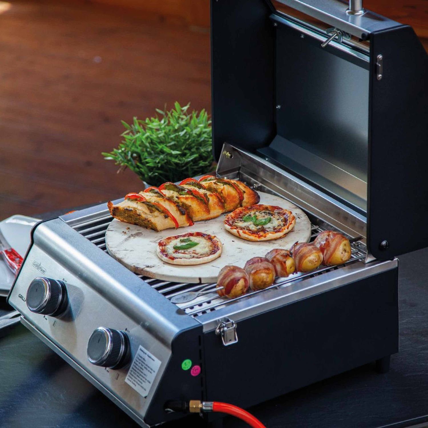 v2 - G201E Grillfürst Campinggrill Balkongrill Camping-Gasgrill 50mbar portabel Grillfürst 2-Brenner / Gasgrill