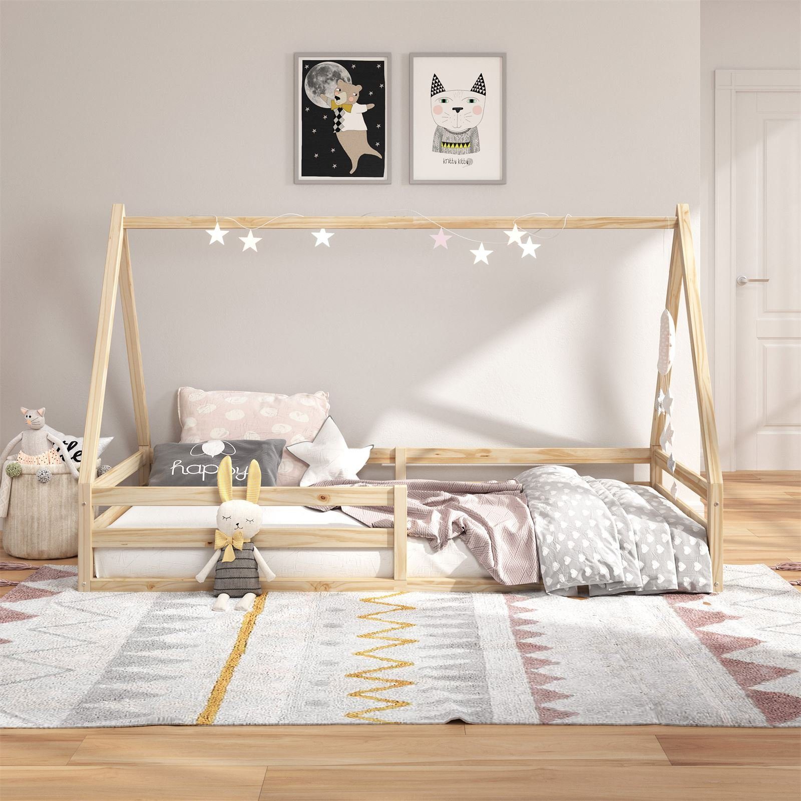 IDIMEX Kinderbett SILA, Hausbett Tipibett Kinderbett Bett Kiefer 90 x 200 M günstig online kaufen