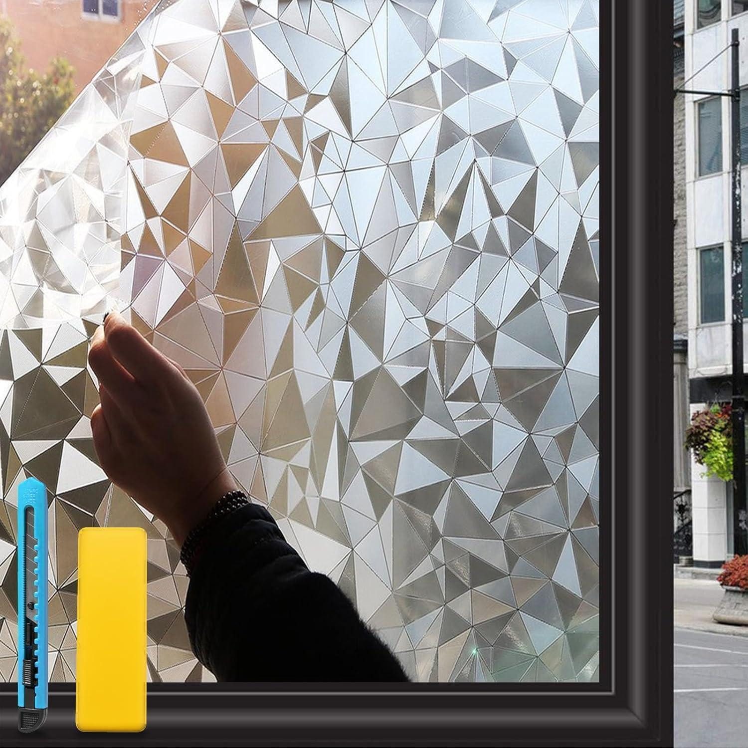 LuxusKollektion Fensterfolie Fensterfolie Sichtschutzfolie blickdicht ohne 75 x 120 cm Geometrische