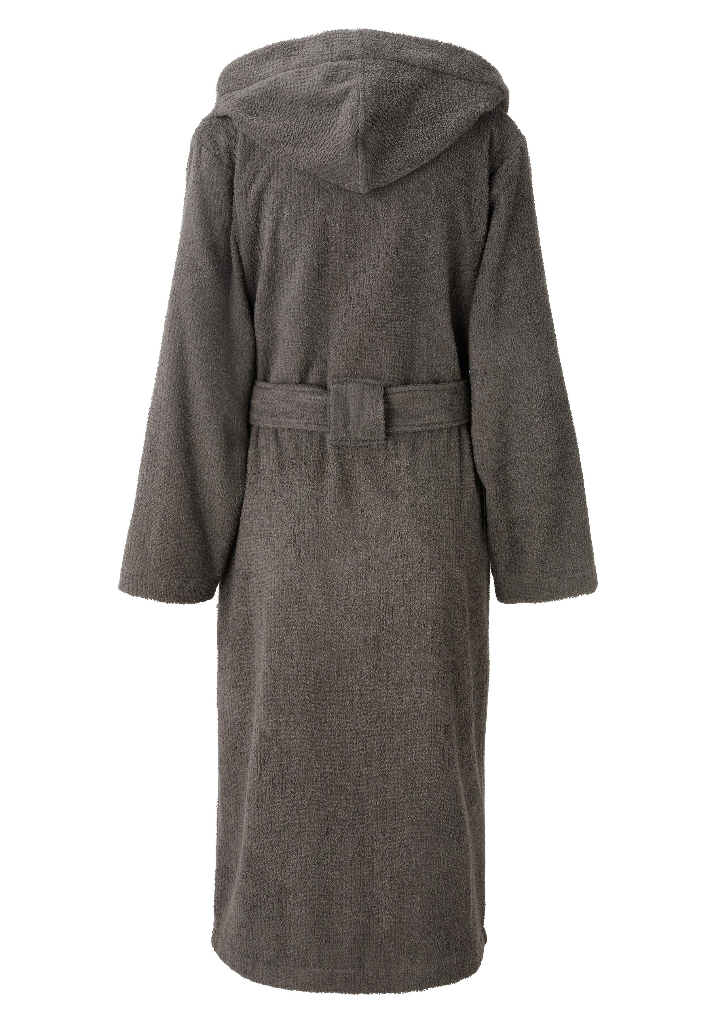 OTTO home Unisex-Bademantel Riva, für Damen & Herren, Standard & Premium Qualität, Langform, Walkfrottee, Kapuze, Gürtel, 100 % Baumwolle, Reise, Hotel, Sauna,  – Bild 4 von 5