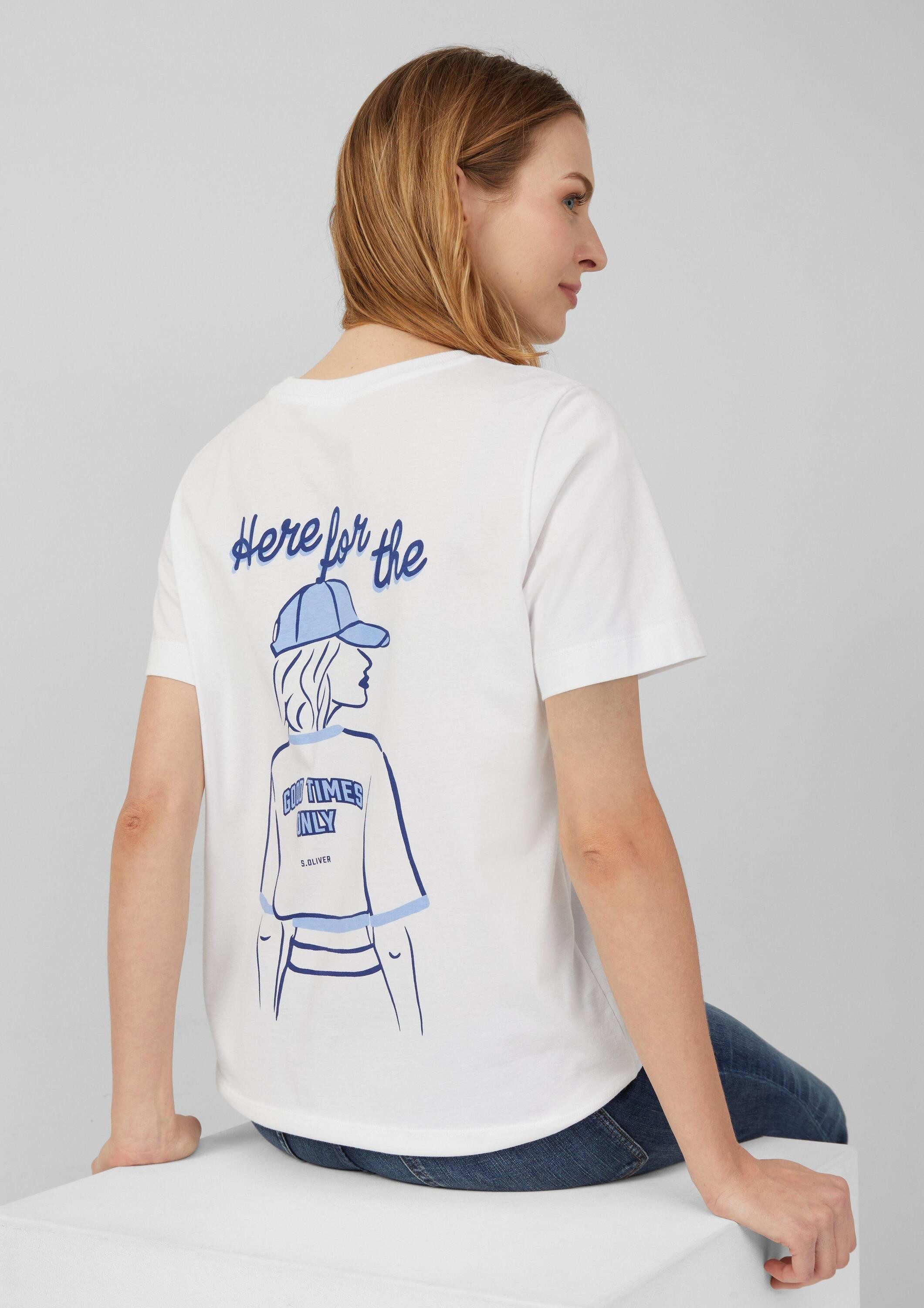 s.Oliver Kurzarmshirt T-Shirt T-Shirt im Relaxed Fit mit Front- und Rückenp günstig online kaufen