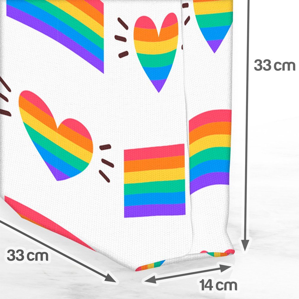 VOID Henkeltasche (1-tlg), Muster flag Farben club Herz parade Regenbogen pride Herz Gay Flagge