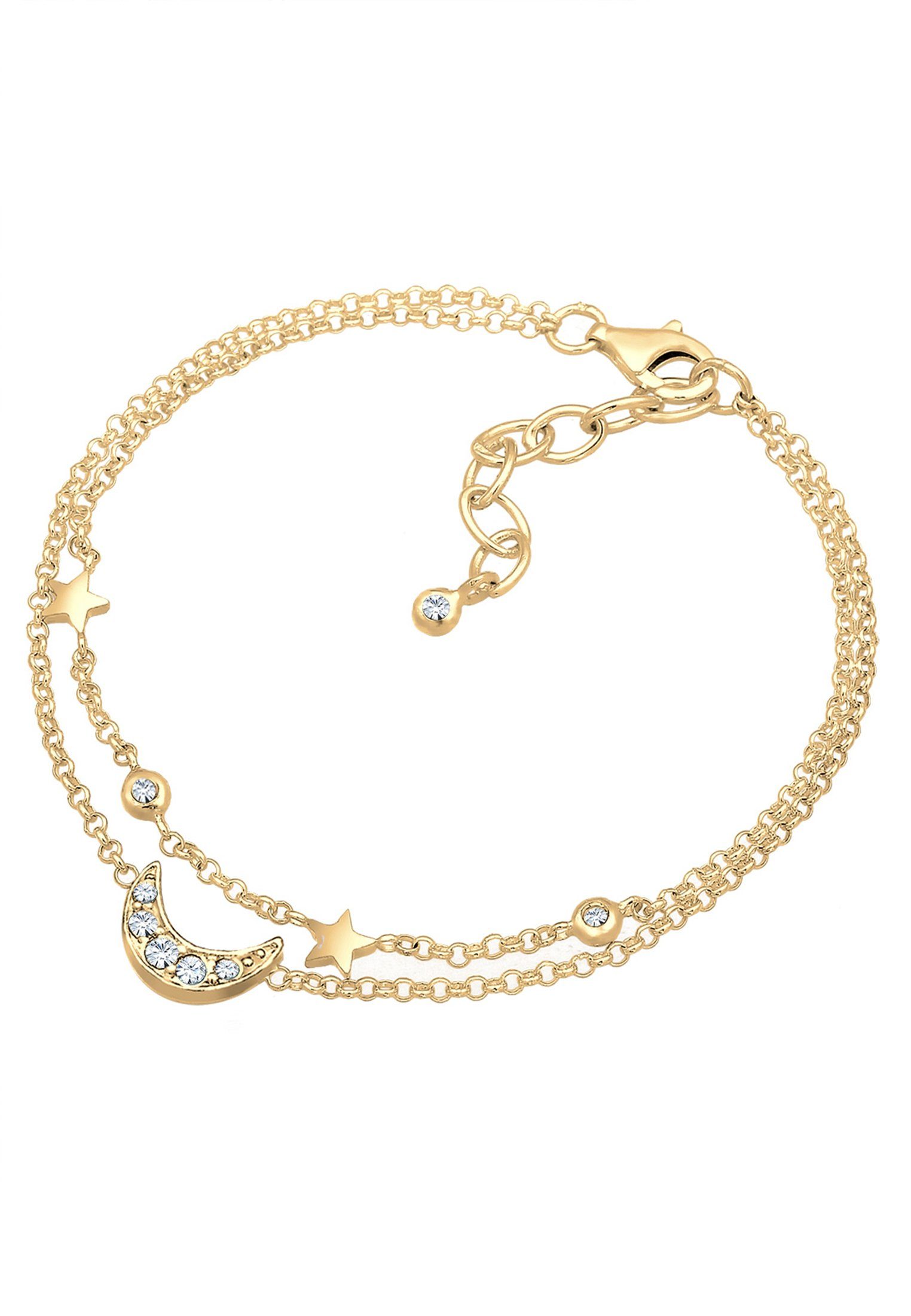 Halbmond Kristalle Silber Armband Gold Galaxy Elli Sterne