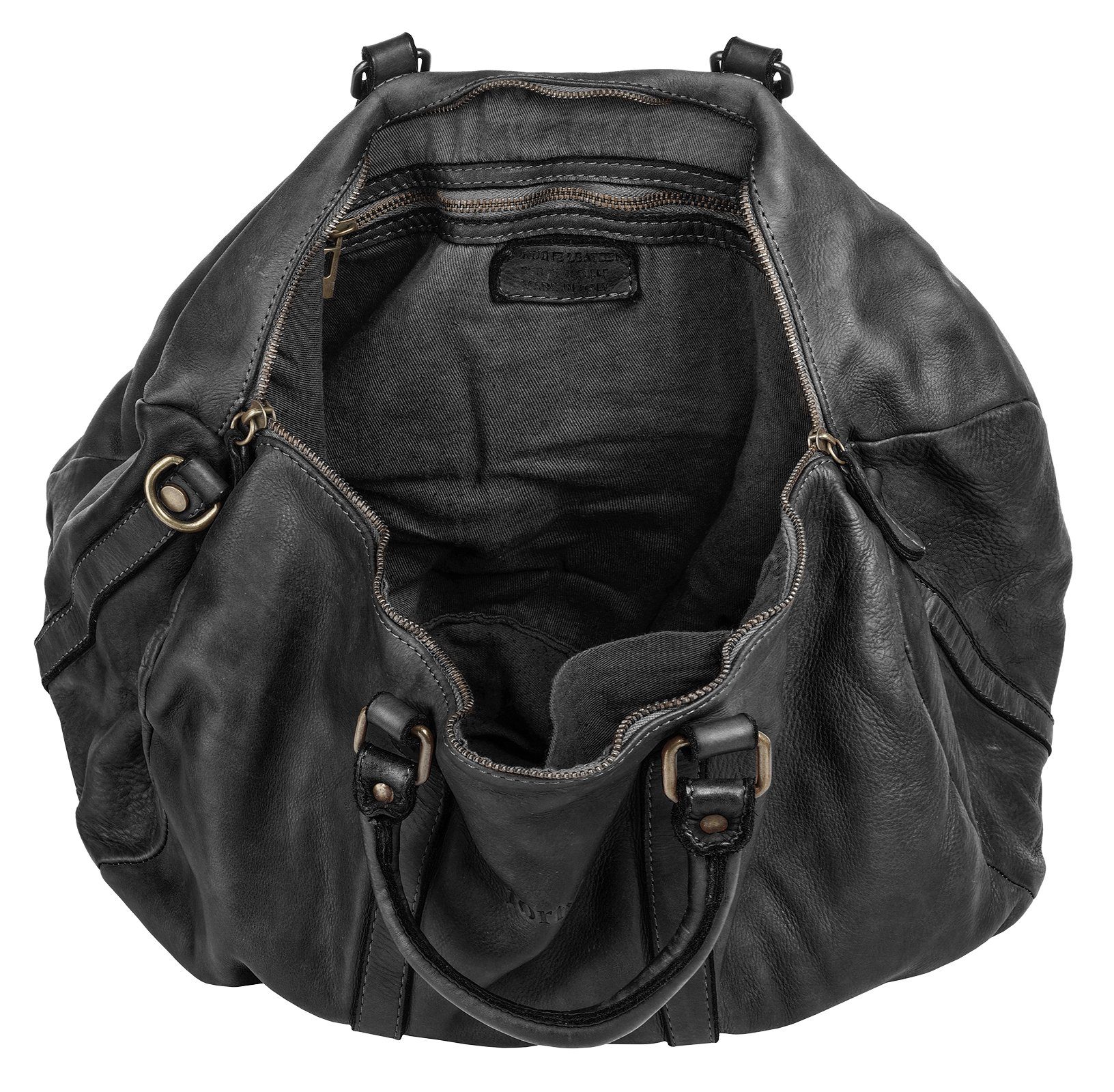 forty° Reisetasche, echt Leder, Italy schwarz in Made