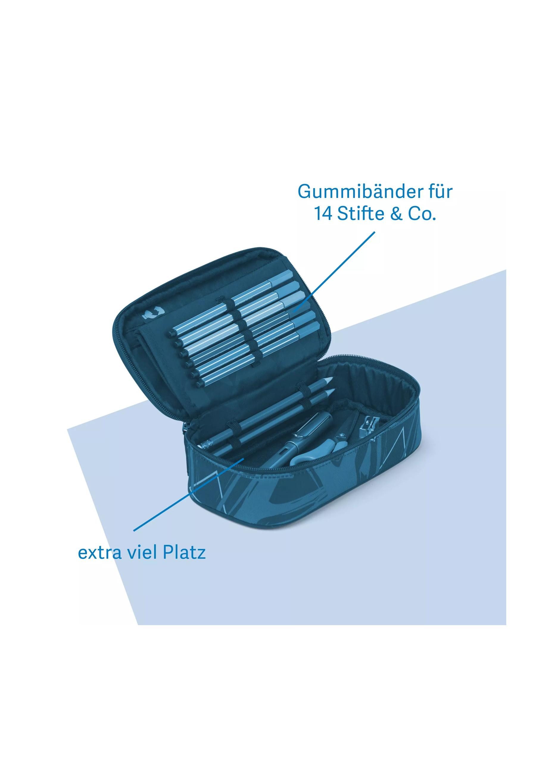 Satch Federmäppchen Schlamperbox ., (2-tlg), inklusive Geodreieck und Stundenplan