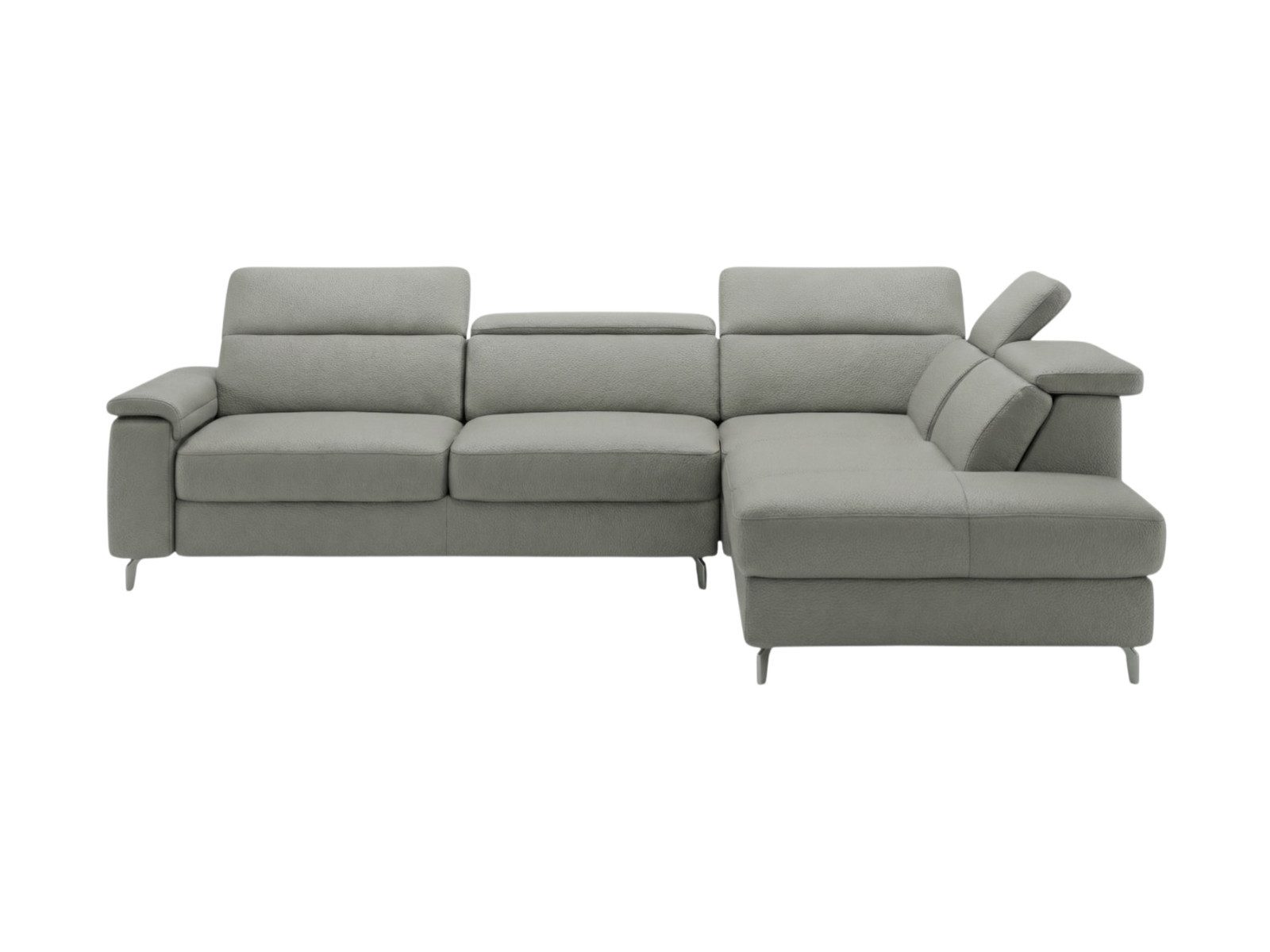 Villa Möbel Ecksofa Ambassador, L-Form 1 Teile, Echtleder-Ecksofa mit Kopfteilverstellung fürs Wohnzimmer