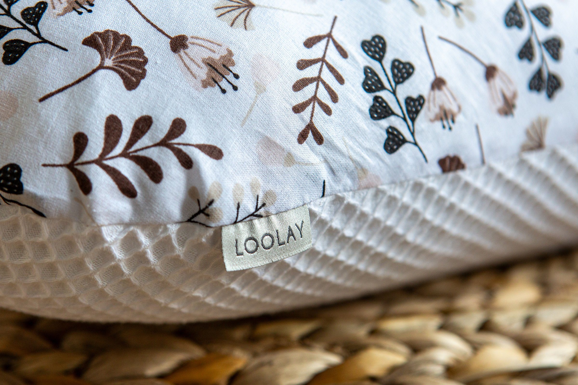Loolay Seitenschläferkissen WAFFELPIQUE Blumen Schwangerschaftskissen Schlafen Kissen Stillkissen, M/ L oder L/ XL KISSEN + Bezug / 6 MUSTER Auswahl: Waffelstof – Bild 3 von 5