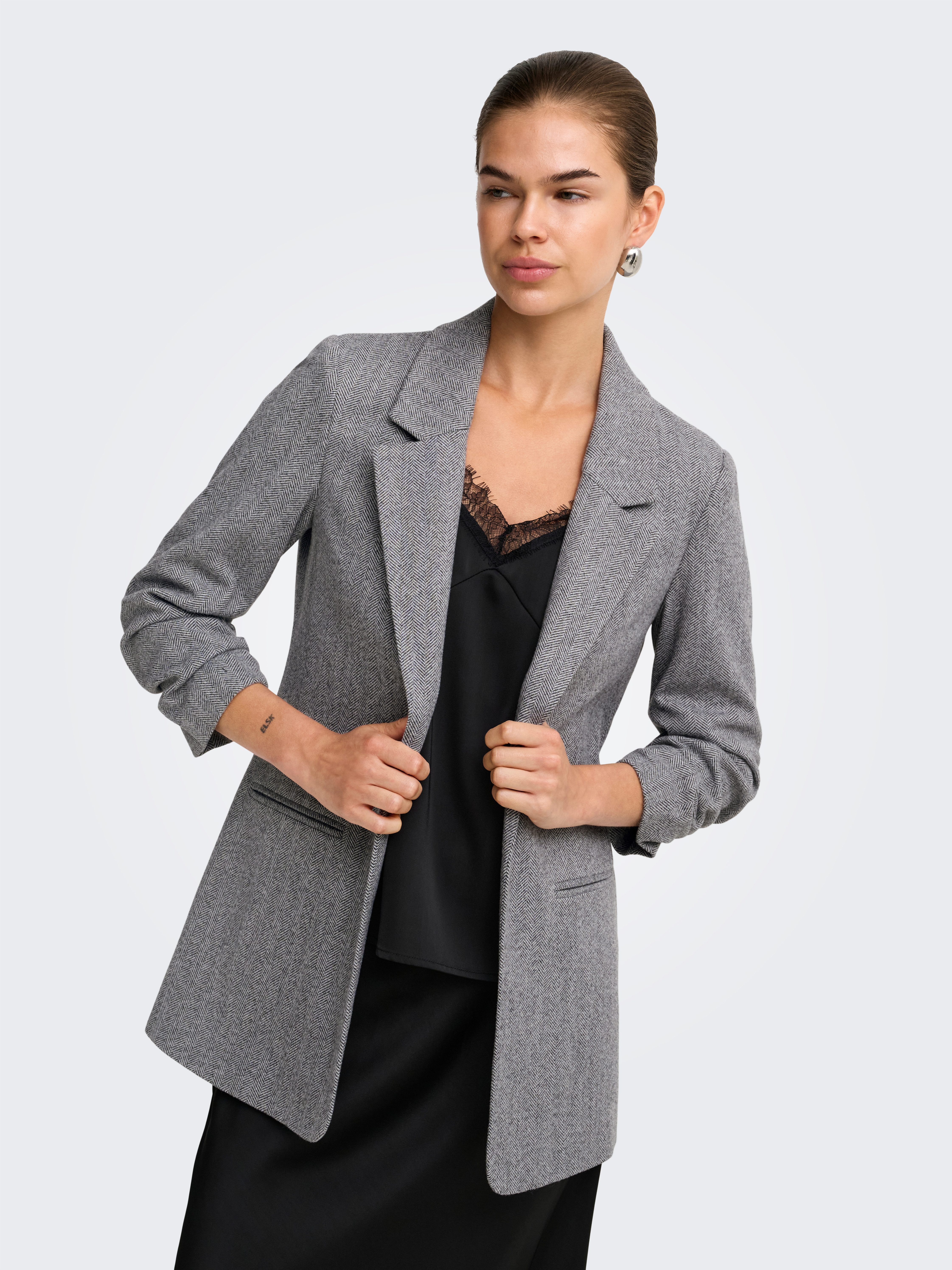 ONLY Longblazer ONLCIVA 3/4 HERRINGBONE BLAZER CC TLR Kunstfaser, regular fit