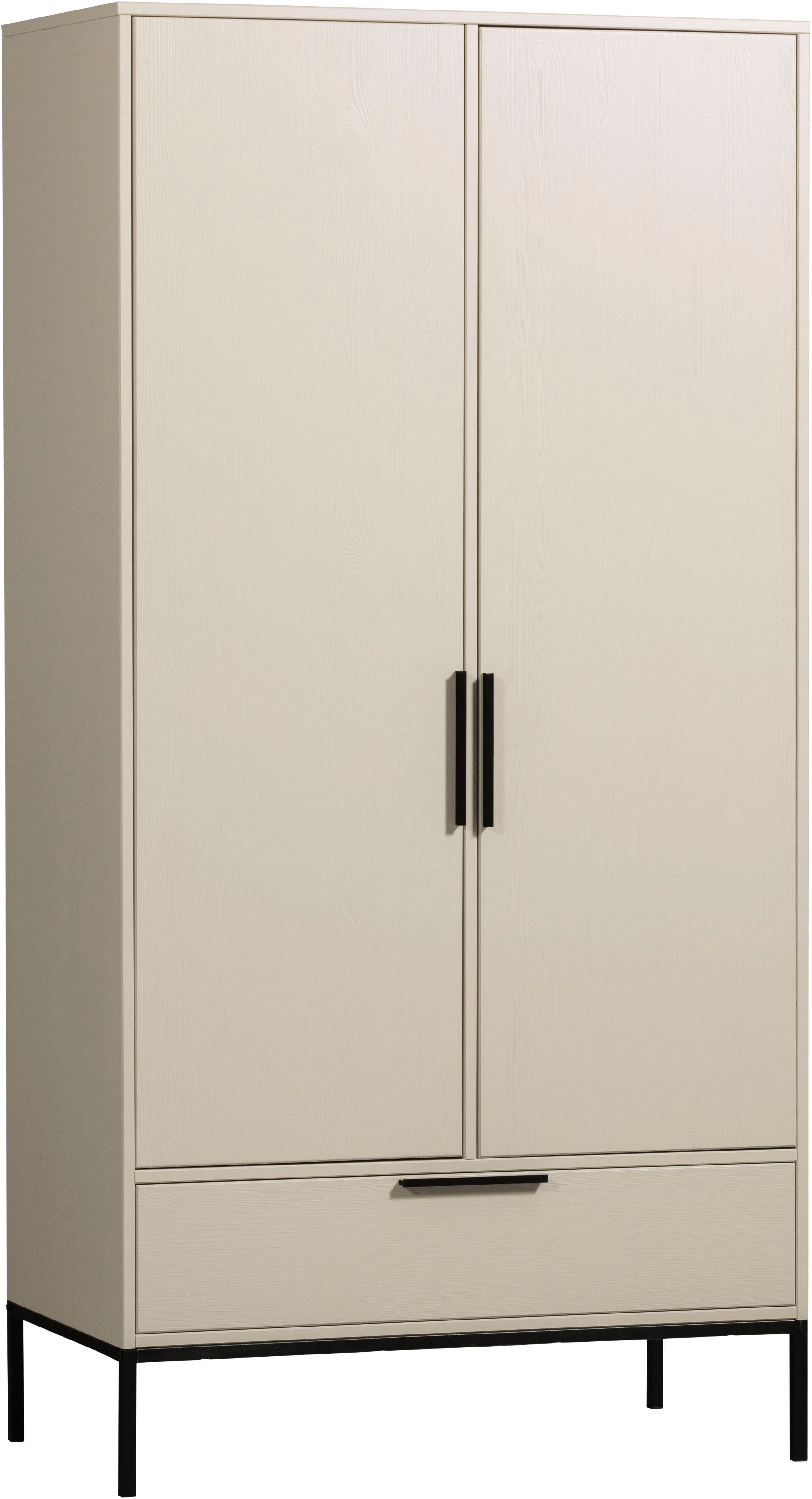 WOOOD Mehrzweckschrank Adam massiv FSC® Schublade Metallgriffe Kleidersystem Schublade integriert, Metallakzente