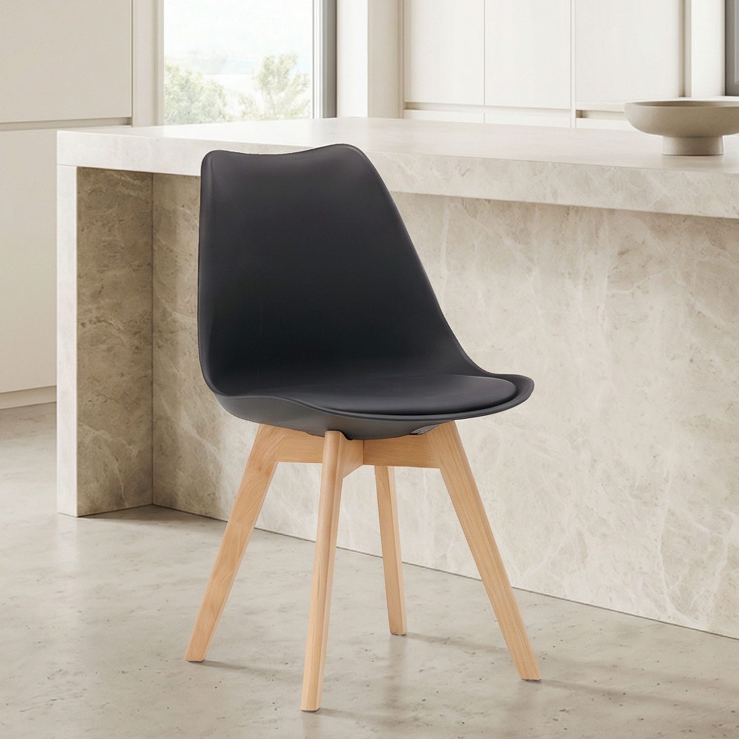 Homestyle4u Küchenstuhl Esszimmer Stühle Esstisch Küche Esszimmer Weiß Grau Schwarz (1 St), Skandinavisch, stabil