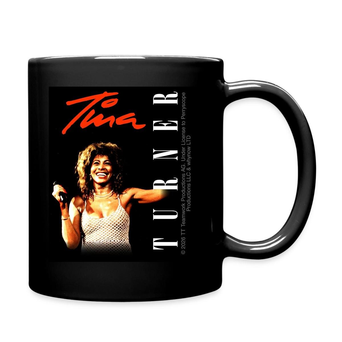 Spreadshirt Tasse Tina Turner Mit Mikro Und Signatur Tasse Einfarbig, Keramik