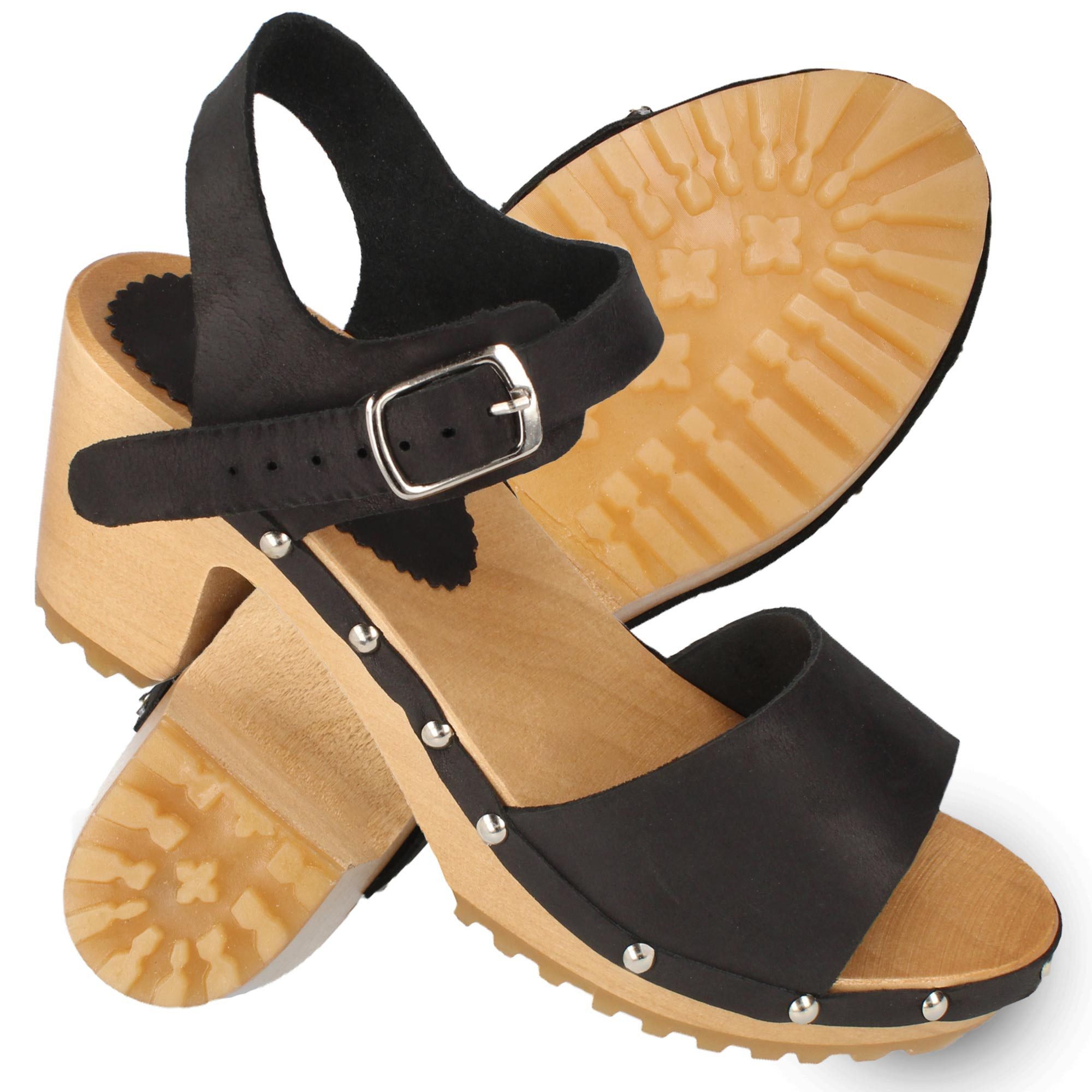 Boldog offene Damen Clogs mit Holzabsatz Clog