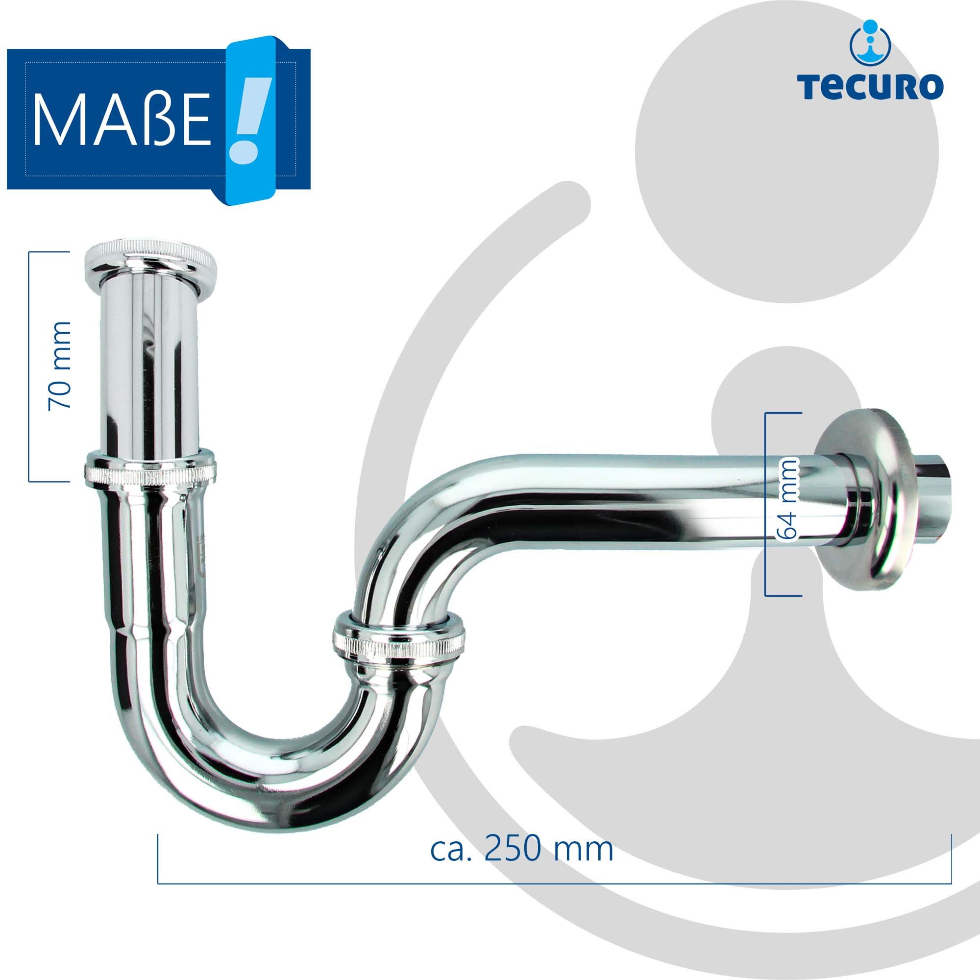 tecuro Siphon EDELSTAHL Röhrengeruchsverschluss Siphon für Waschbecken – Bild 5 von 5