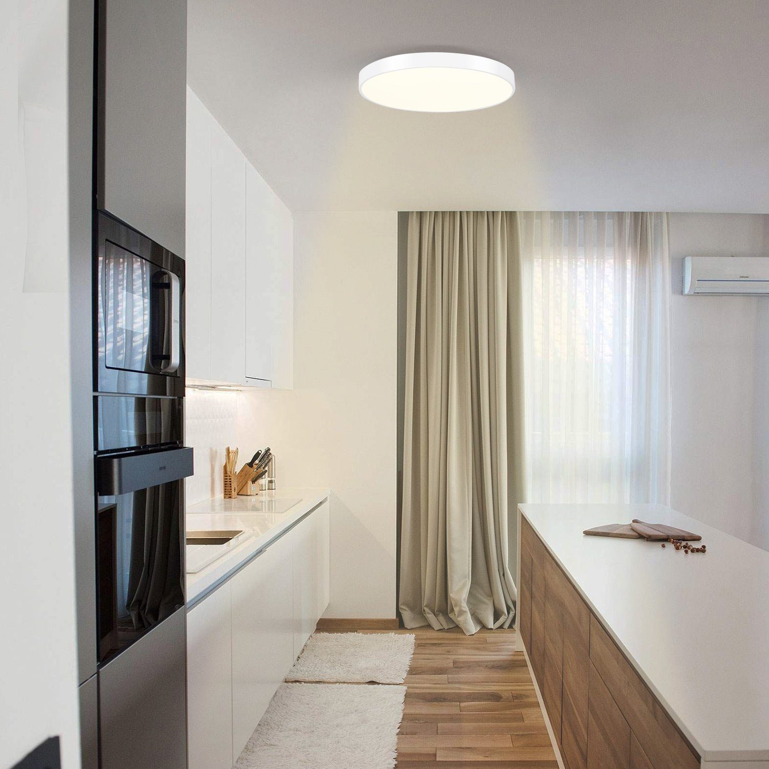 Nettlife LED Panel Deckenleuchte 21cm 3000k Flaches Design, LED fest integr günstig online kaufen