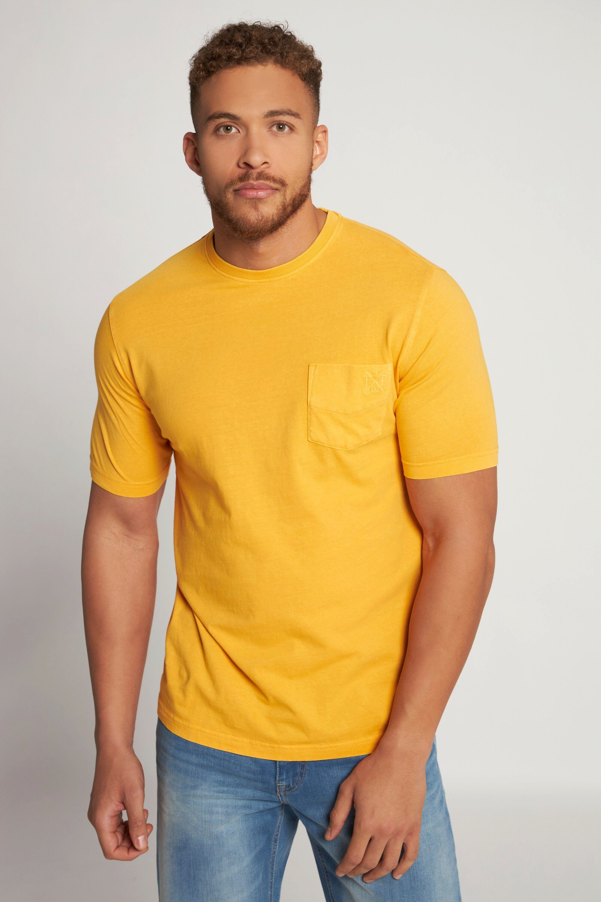 JP1880 Rundhals T-Shirt Halbarm T-Shirt Brusttasche orange