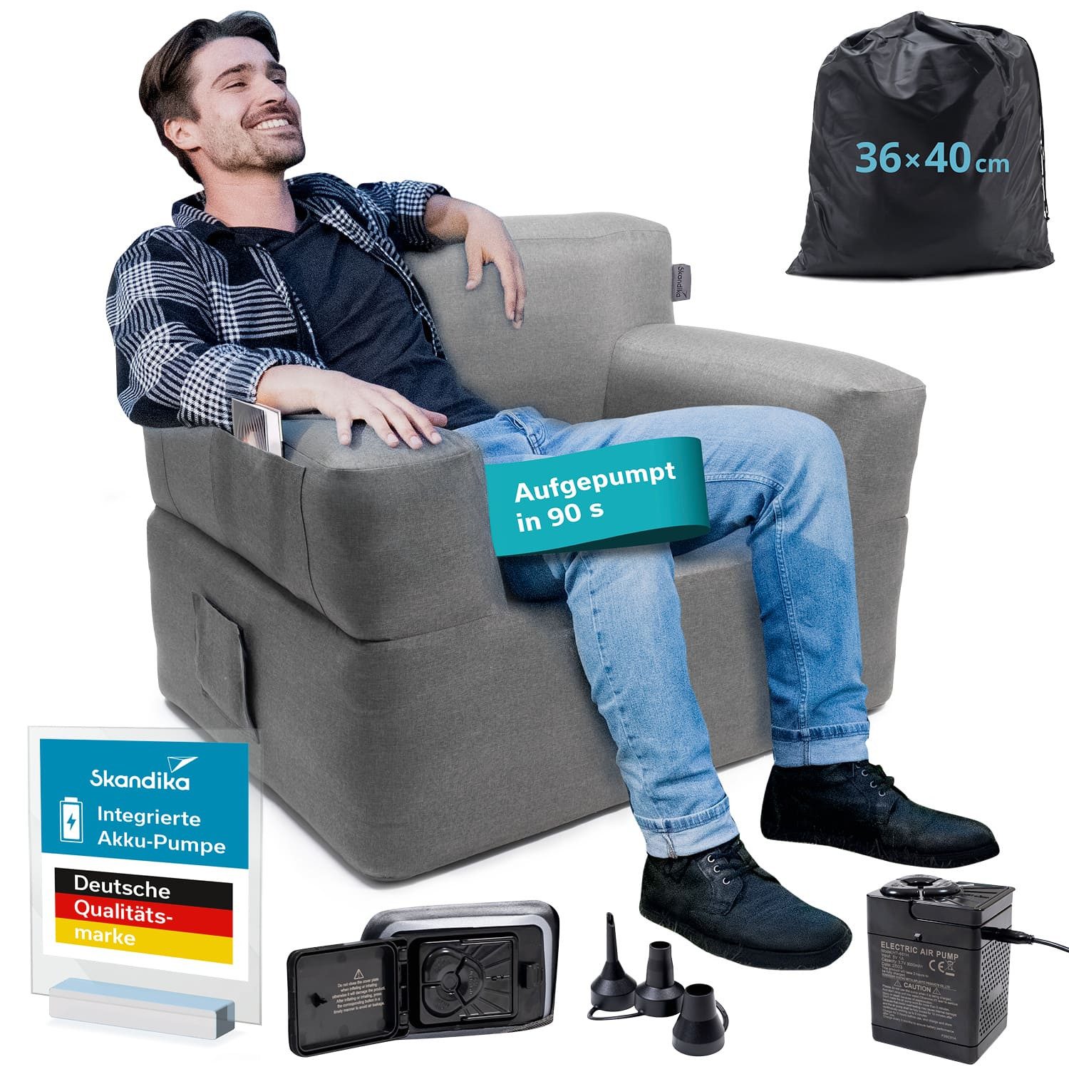 Skandika Luftsofa Easy Air Premium, Aufblasbares Sofa Outdoor, (mit Trageta günstig online kaufen