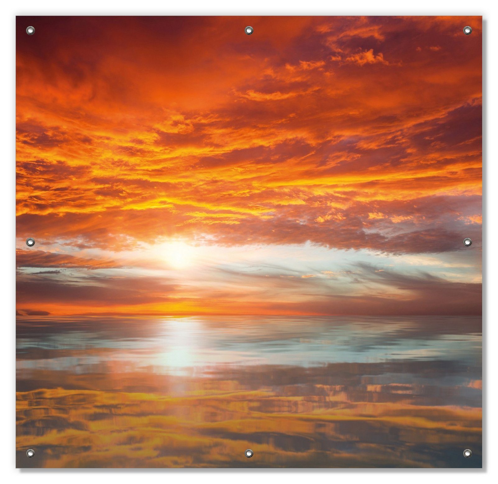 Sonnenschutz Abendrot in Reflexion über dem See, Wallario, blickdicht, mit Saugnäpfen, wiederablösbar und wiederverwendbar